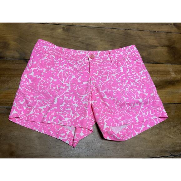 Lilly Pulitzer Womens Callahan Hot Pink Shorts Size 2 - Picture 1 of 11
